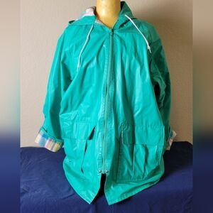 Misty Harbor Rain Coat VTG Turquoise Size Medium